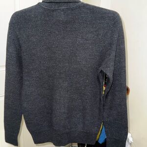 H&M L.O.G.G. Men's Gray Turtleneck Sweater 100% Flex Cotton